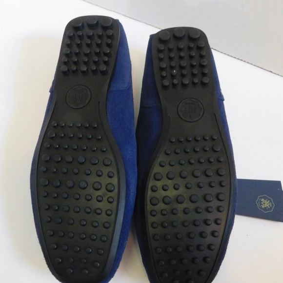 Luxurious OPP Men\'s Slippers Size 8 Navy Blue Lined Driving Shoes NWT France main image 5